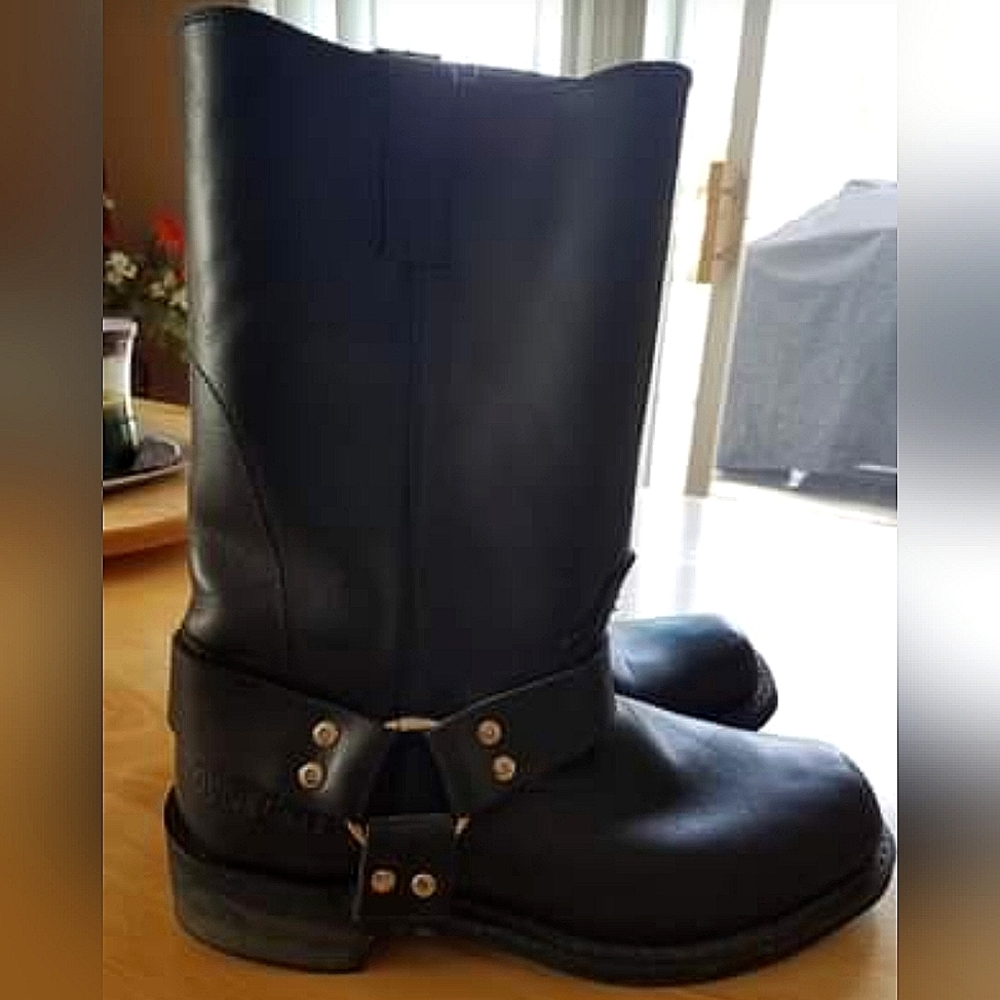 Motorcycle Harness Boots, Size 8.5 mens/10 Women's, Genuine Leather